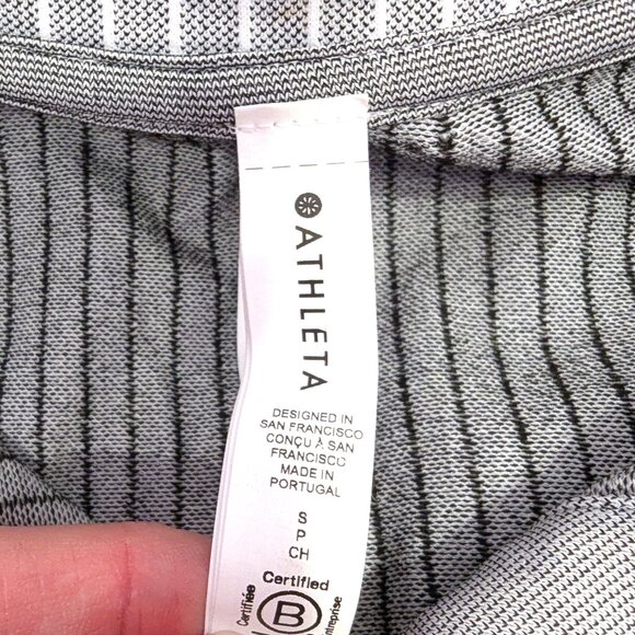 Athleta | Flurry Seamless Henley Top Striped Gray w/ Snap Buttons | Size Small - Picture 5 of 7